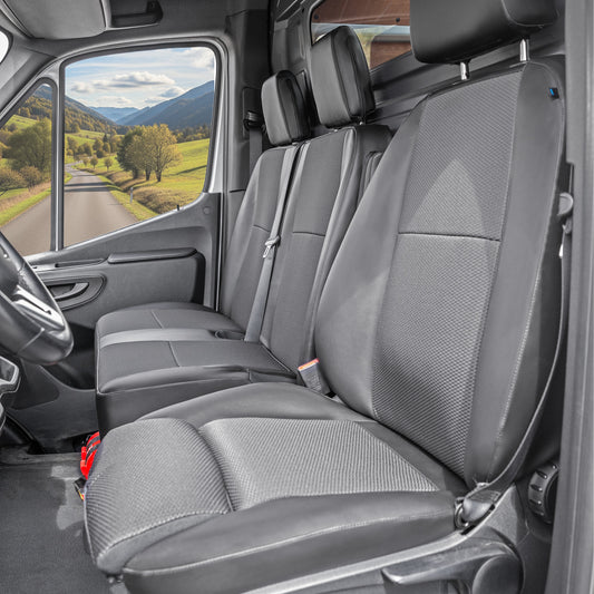 Mercedes-Benz Sprinter seat covers - set for driver and double passenger with comfort package